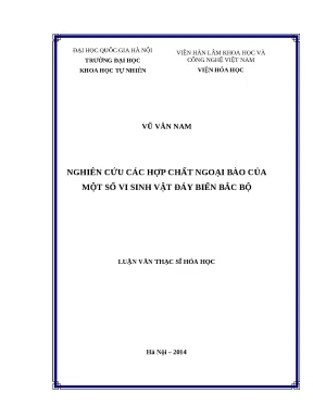 Hợp chất ngoại bào từ vi sinh vật đáy biển Bắc Bộ