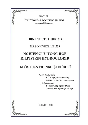 Nghiên cứu tổng hợp Rilpivirin Hydroclorid chi tiết