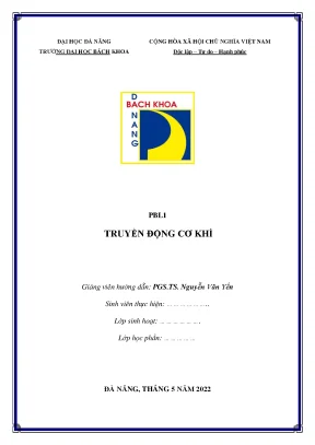 Pbl1 truyền động cơ khí chọn động cơ