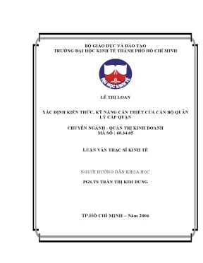 Luận văn: Kỹ năng & kiến thức của cán bộ quản lý cấp quận