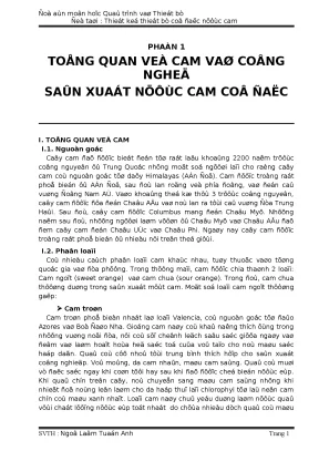 Đồ án Thiết kế Thiết bị Cô đặc Nước cam (Bản đầy đủ)