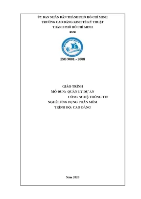 Giáo trình Quản lý dự án CNTT Ngành Ứng dụng phần mềm