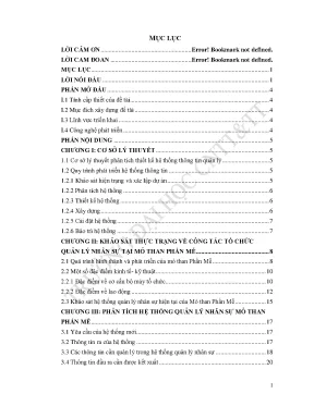 Xây dựng hệ thống quản lý nhân sự Mỏ than Phấn Mễ