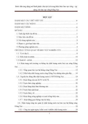 Mô hình phân chia lợi ích khai thác lưu vực sông Đồng Nai