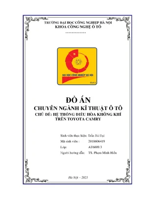 Chuyên ngành kĩ thuật ô tô chủ đề hệ - Đồ án