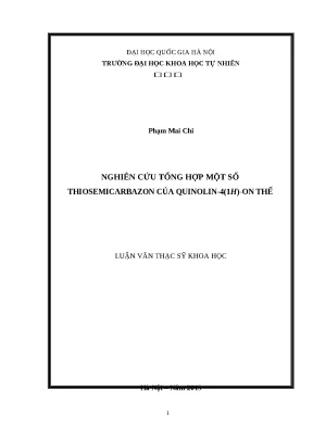 Tổng hợp thiosemicarbazon của quinolin-4(1H)-on thế