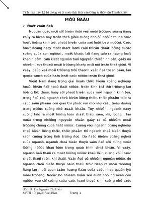 Đồ án xử lý nước thải thủy sản: Tính toán & Thiết kế (Full)