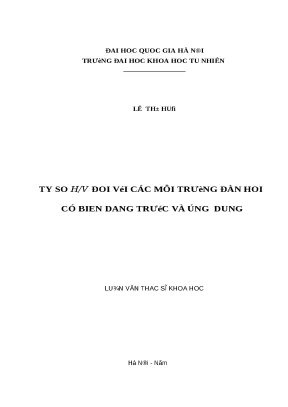 Tỷ số H/V và ứng suất trước trong môi trường đàn hồi