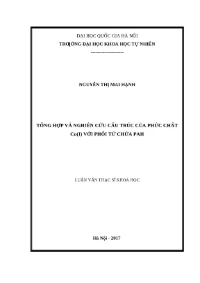 Tổng hợp và cấu trúc phức chất Cu(I) với phối tử PAH