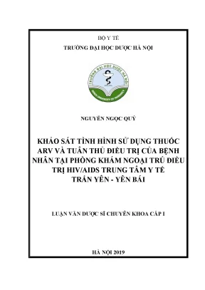 Khảo sát tuân thủ điều trị thuốc ARV ở bệnh nhân HIV