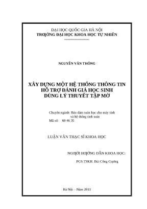 Đánh giá học sinh bằng lý thuyết tập mờ: Luận văn thạc sĩ