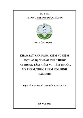 Khảo sát năng lực kiểm nghiệm thuốc tại Hòa Bình 2018