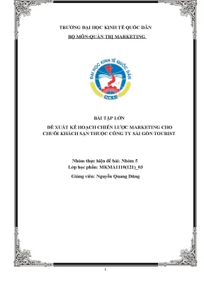 Mẫu kế hoạch marketing cho khách sạn Saigontourist (2024)