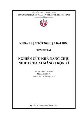 Xi măng trộn xỉ: Nghiên cứu khả năng chịu nhiệt