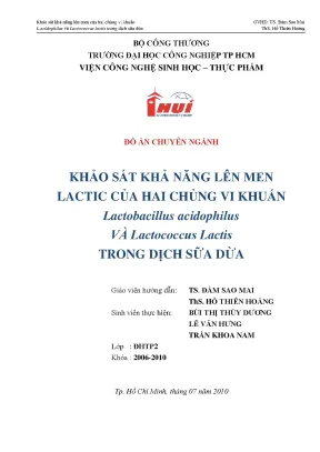 Khảo sát lên men Lactic từ sữa dừa: Quy trình & Kết quả