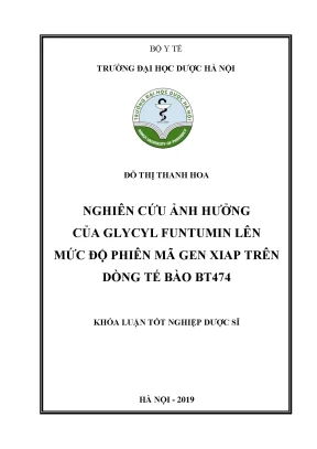 Nghiên cứu Glycyl Funtumin lên gen XIAP (tế bào BT474)