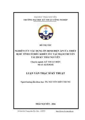Tác dụng ổn định điện áp của SVC tại trạm 220KV Thái Nguyên
