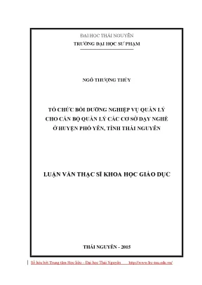 Bồi dưỡng quản lý cơ sở dạy nghề tại Phổ Yên, Thái Nguyên