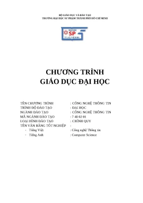 Chương trình đào tạo CNTT ĐH Sư phạm TPHCM (Chi tiết)