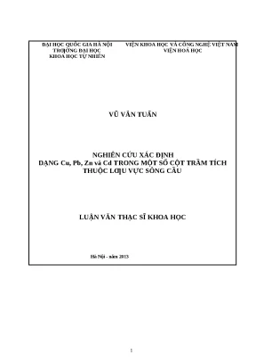 Nghiên cứu kim loại nặng trong trầm tích lưu vực sông Cầu