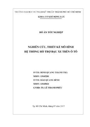 Thiết kế mô hình hệ thống hỗ trợ đậu xe trên ô tô