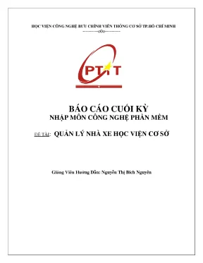 Đề tài Quản lý nhà xe học viện: Quy trình và Thiết kế