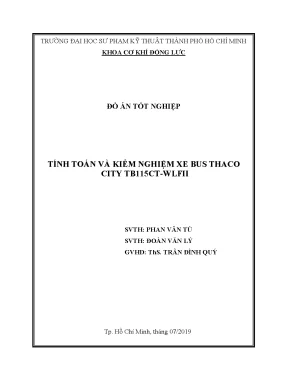 Đồ án xe bus Thaco City TB115CT: Tính toán & Kiểm nghiệm