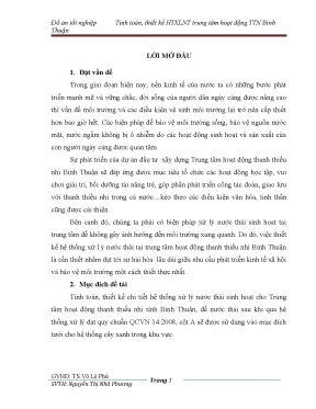 Đồ án thiết kế hệ thống xử lý nước thải sinh hoạt