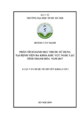 Hoàng văn mạnh phân tích danh mục thuốc