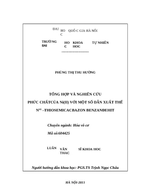 Tổng hợp, nghiên cứu phức chất Ni(II) Thiosemicacbazon