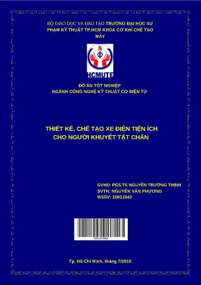 Tốt nghiệp thiết kế chế tạo xe điện - Đồ án