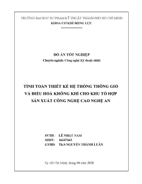 Đồ án thông gió, điều hòa cho nhà máy công nghệ cao