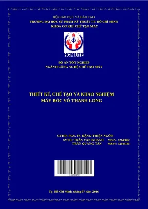 Tốt nghiệp thiết kế chế tạo và khảo - Đồ án