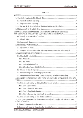 Đồ án tốt nghiệp: Biện pháp thi công & Lập hồ sơ dự thầu