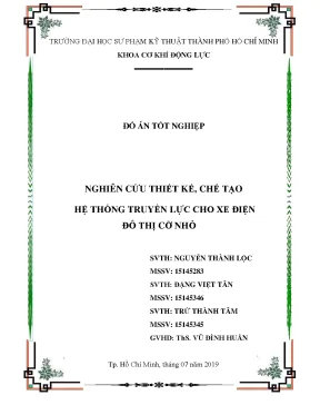 Đồ án: Thiết kế hệ thống truyền lực cho xe điện đô thị nhỏ