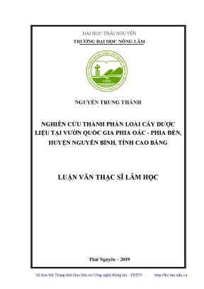 Đa dạng cây thuốc Vườn quốc gia Phia Oắc - Phia Đén