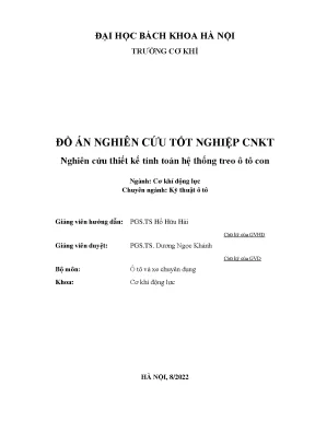 Thiết kế tính toán hệ thống treo ô tô - Đồ án