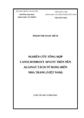 Tổng hợp Canxi Hydroxyapatit từ rong biển Nha Trang