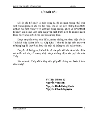 Đồ án Thiết kế Bộ Giảm Tốc (Full Thuyết Minh Chi Tiết)