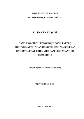 Luận văn nâng cao chất lượng tài trợ thương mại tại BIDV