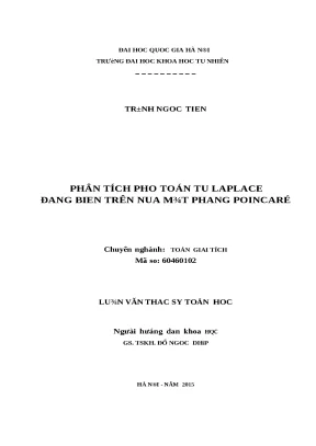 Luận văn thạc sĩ phân tích phổ toán tử laplace đẳng biến trên nửa mặt phẳng poincaré