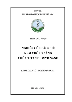 Trần đức ngọc nghiên cứu bào chế kem - Khóa luận