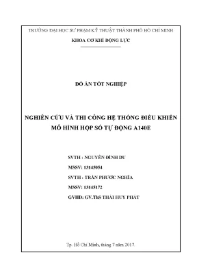 Tốt nghiệp nghiên cứu và thi công hệ - Đồ án