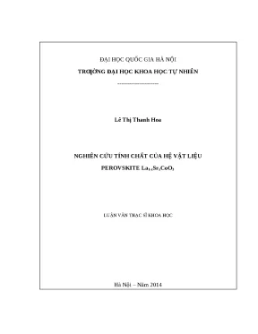 Luận văn: Tính chất vật liệu Perovskite La1-xSrxCoO3