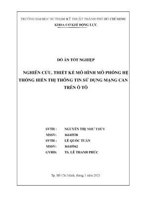 Đồ án mạng CAN: Mô phỏng hệ thống hiển thị ô tô