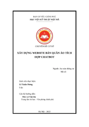 Đồ án Website Bán Quần Áo ASP.NET Tích hợp Chatbot