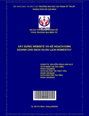 Đồ án Xây dựng Website & Kế hoạch kinh doanh Homestay