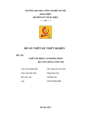 Đồ án Động cơ không đồng bộ 3 pha Rôto lồng sóc (Full)