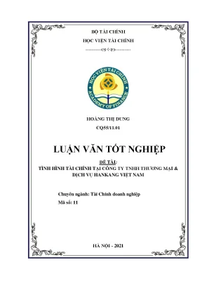 Tình hình tài chính của công ty trách - Khóa luận