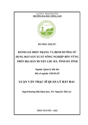 Sử dụng đất nông nghiệp bền vững tại Lộc Hà, Hà Tĩnh